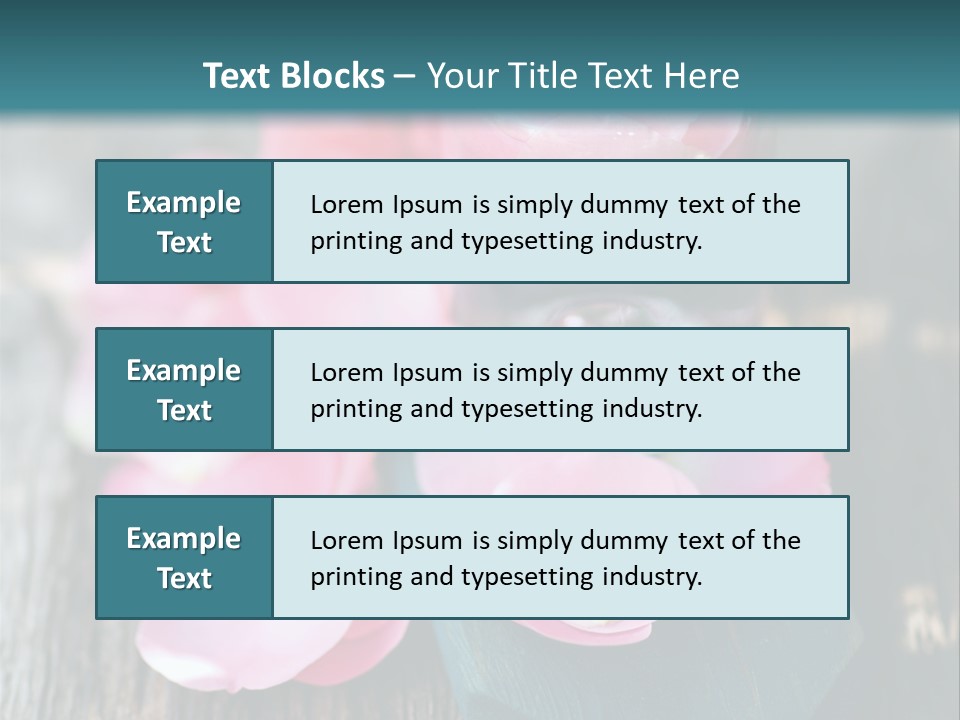 A Bottle Filled With Pink Flowers On Top Of A Wooden Table PowerPoint Template