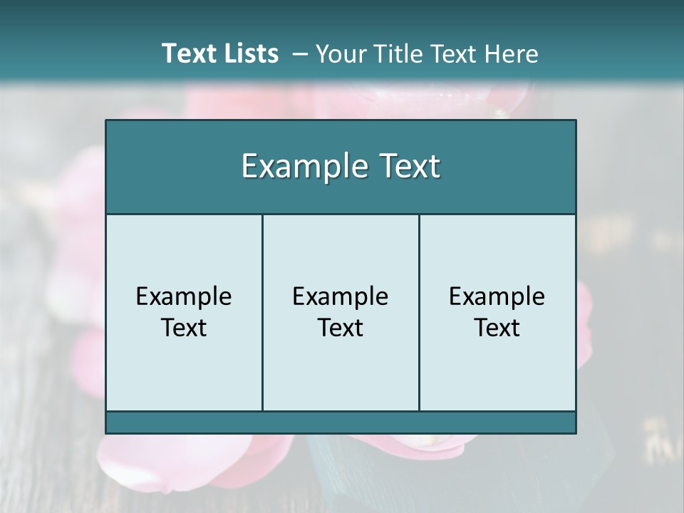 A Bottle Filled With Pink Flowers On Top Of A Wooden Table PowerPoint Template