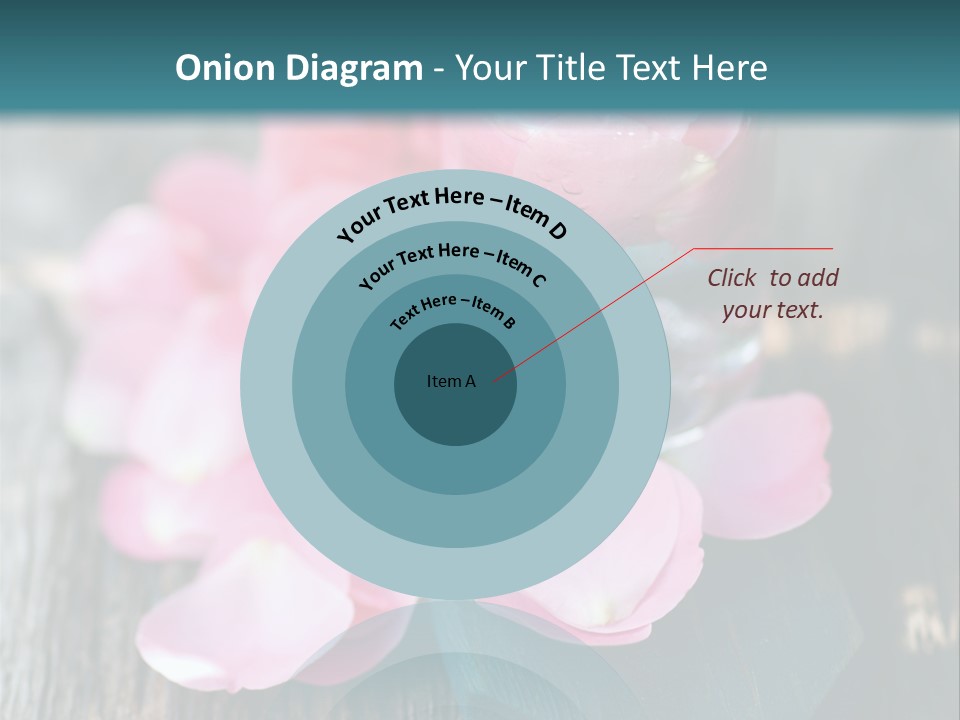 A Bottle Filled With Pink Flowers On Top Of A Wooden Table PowerPoint Template