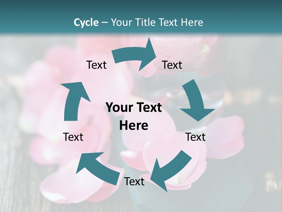 A Bottle Filled With Pink Flowers On Top Of A Wooden Table PowerPoint Template