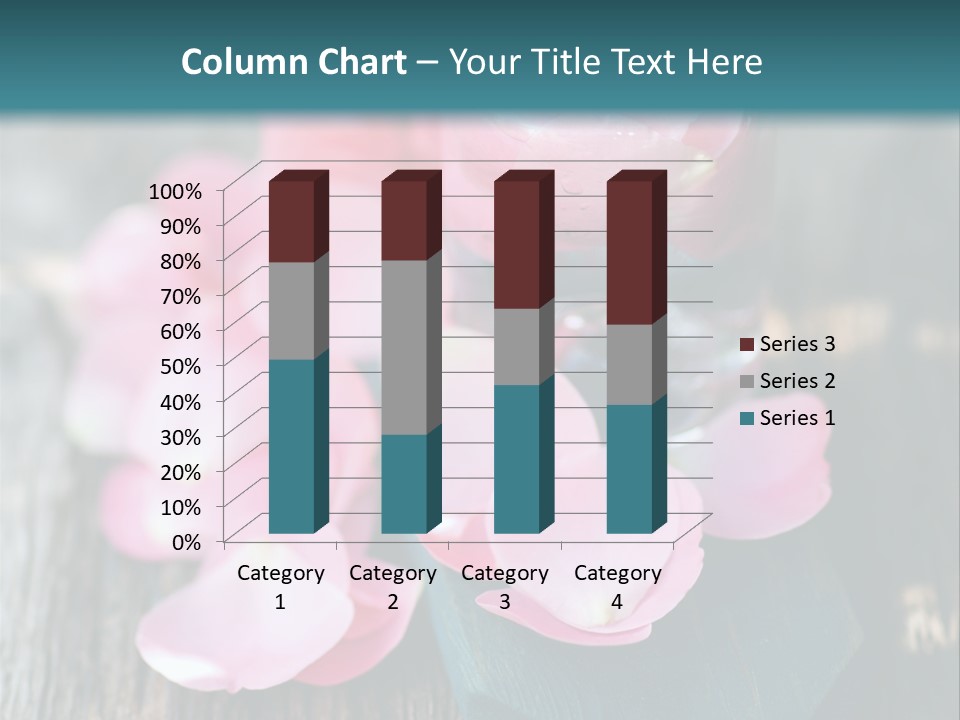 A Bottle Filled With Pink Flowers On Top Of A Wooden Table PowerPoint Template