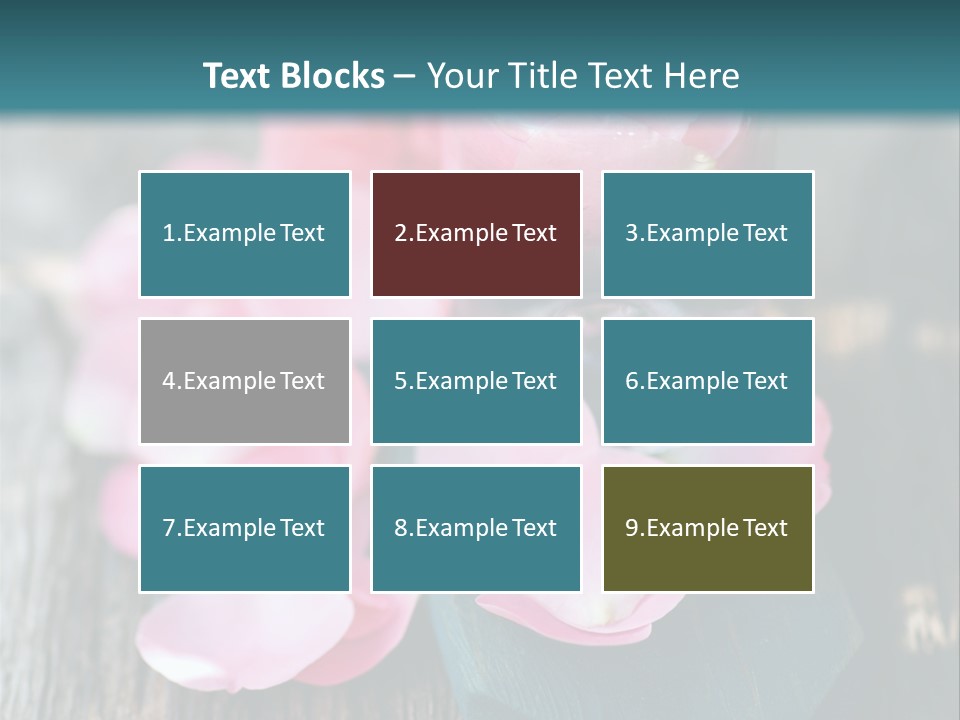 A Bottle Filled With Pink Flowers On Top Of A Wooden Table PowerPoint Template