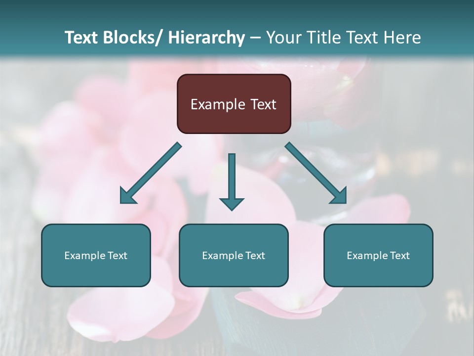 A Bottle Filled With Pink Flowers On Top Of A Wooden Table PowerPoint Template