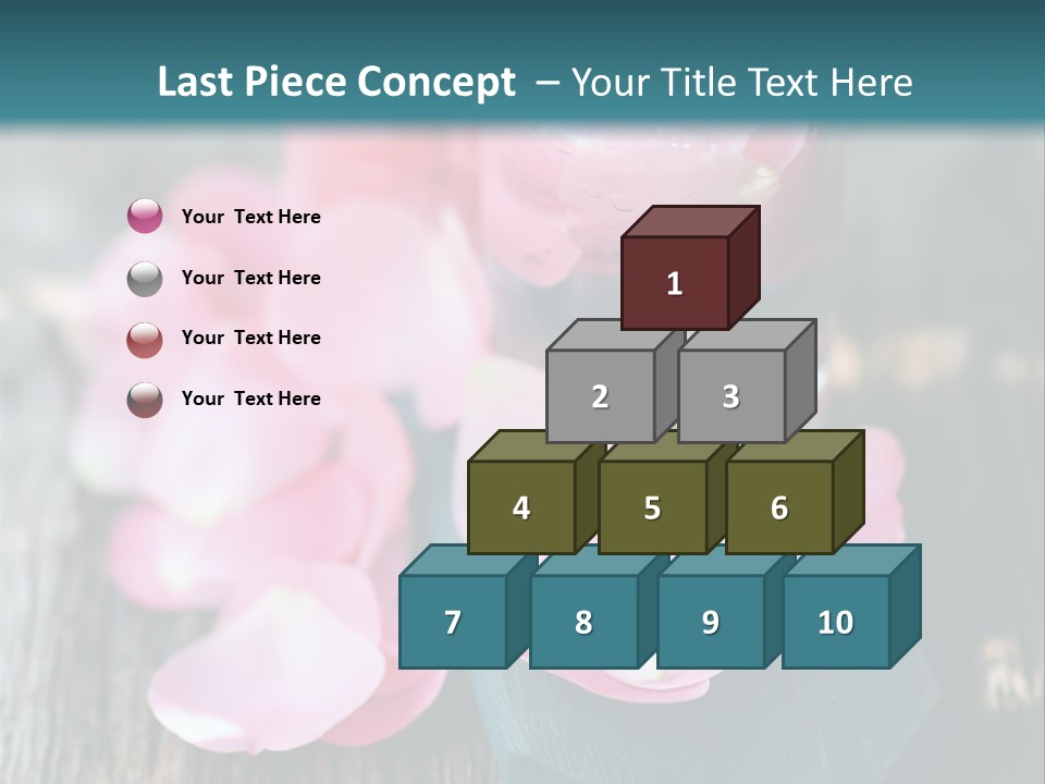 A Bottle Filled With Pink Flowers On Top Of A Wooden Table PowerPoint Template