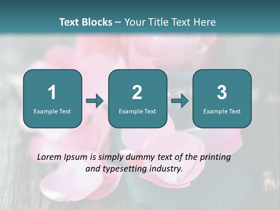 A Bottle Filled With Pink Flowers On Top Of A Wooden Table PowerPoint Template