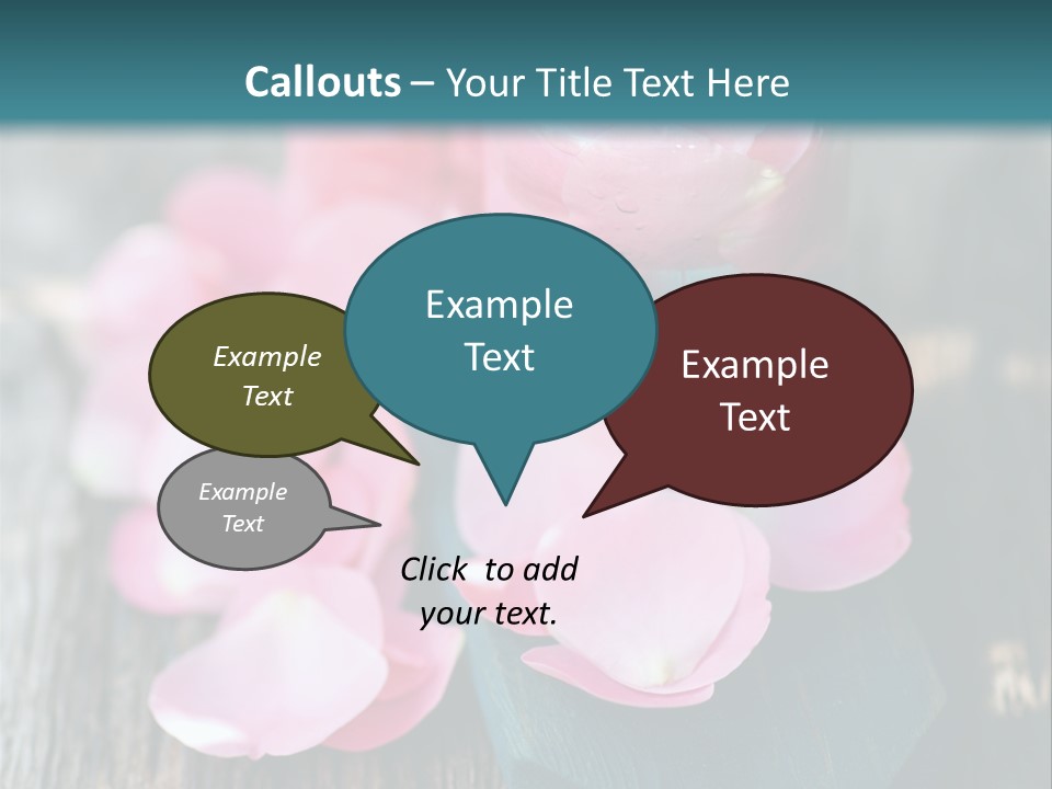 A Bottle Filled With Pink Flowers On Top Of A Wooden Table PowerPoint Template