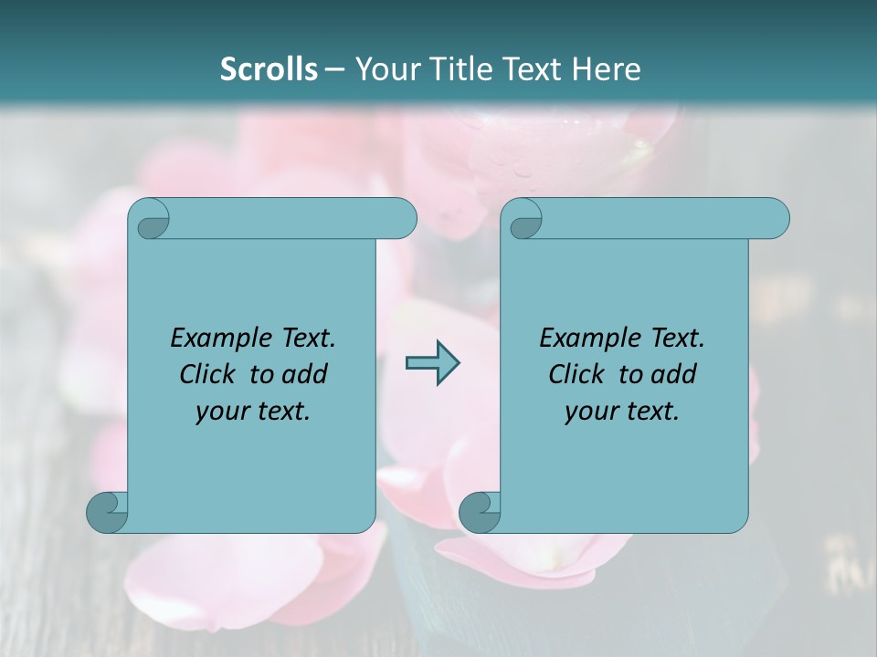 A Bottle Filled With Pink Flowers On Top Of A Wooden Table PowerPoint Template