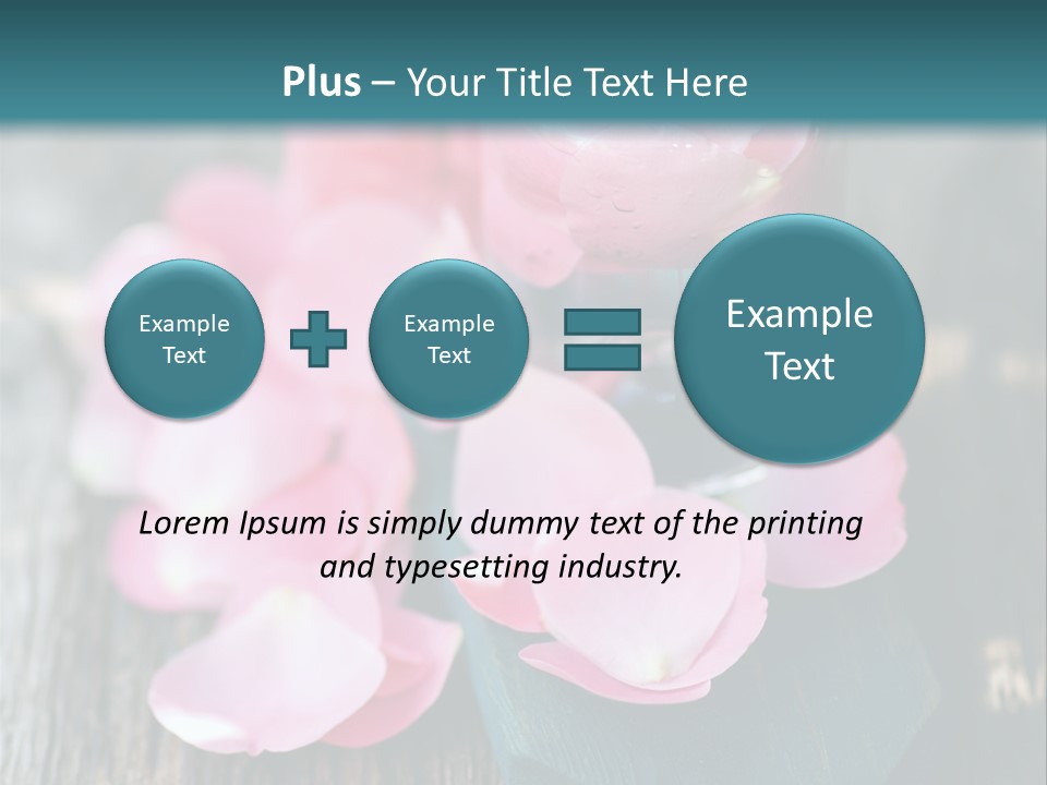 A Bottle Filled With Pink Flowers On Top Of A Wooden Table PowerPoint Template