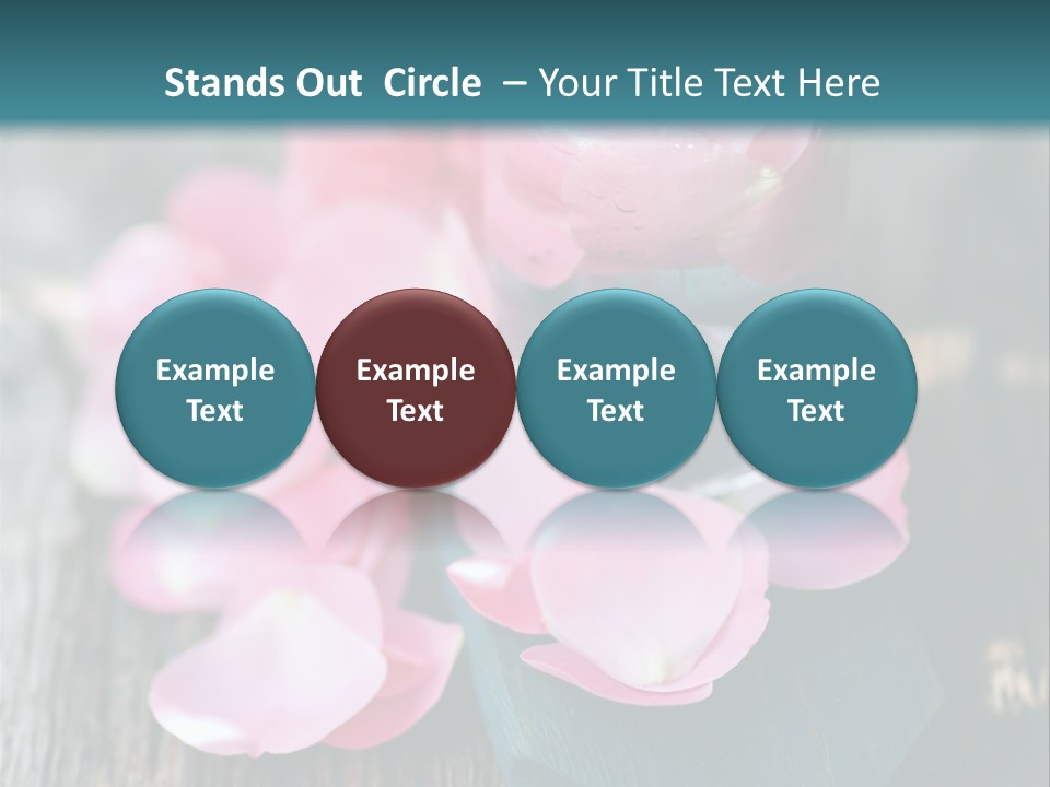 A Bottle Filled With Pink Flowers On Top Of A Wooden Table PowerPoint Template