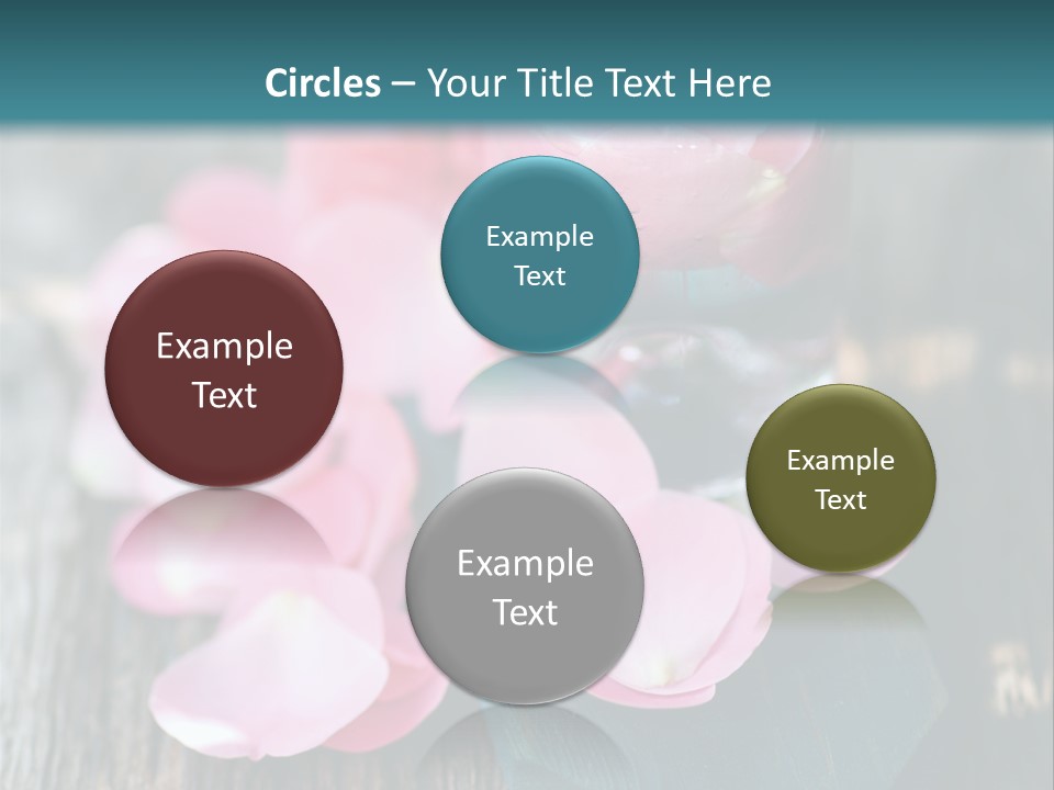 A Bottle Filled With Pink Flowers On Top Of A Wooden Table PowerPoint Template