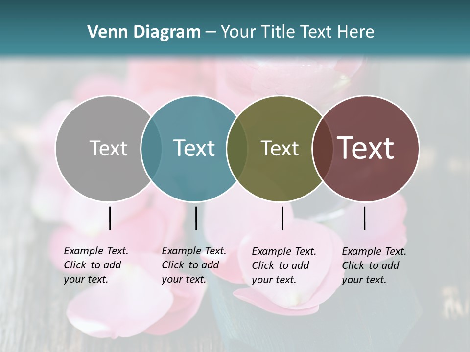 A Bottle Filled With Pink Flowers On Top Of A Wooden Table PowerPoint Template