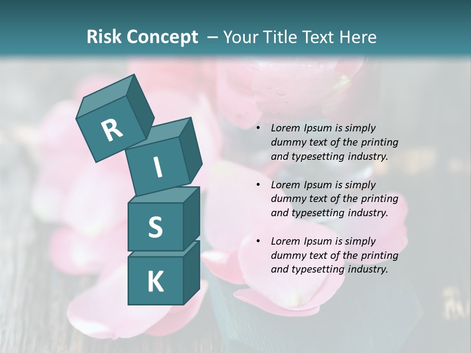 A Bottle Filled With Pink Flowers On Top Of A Wooden Table PowerPoint Template