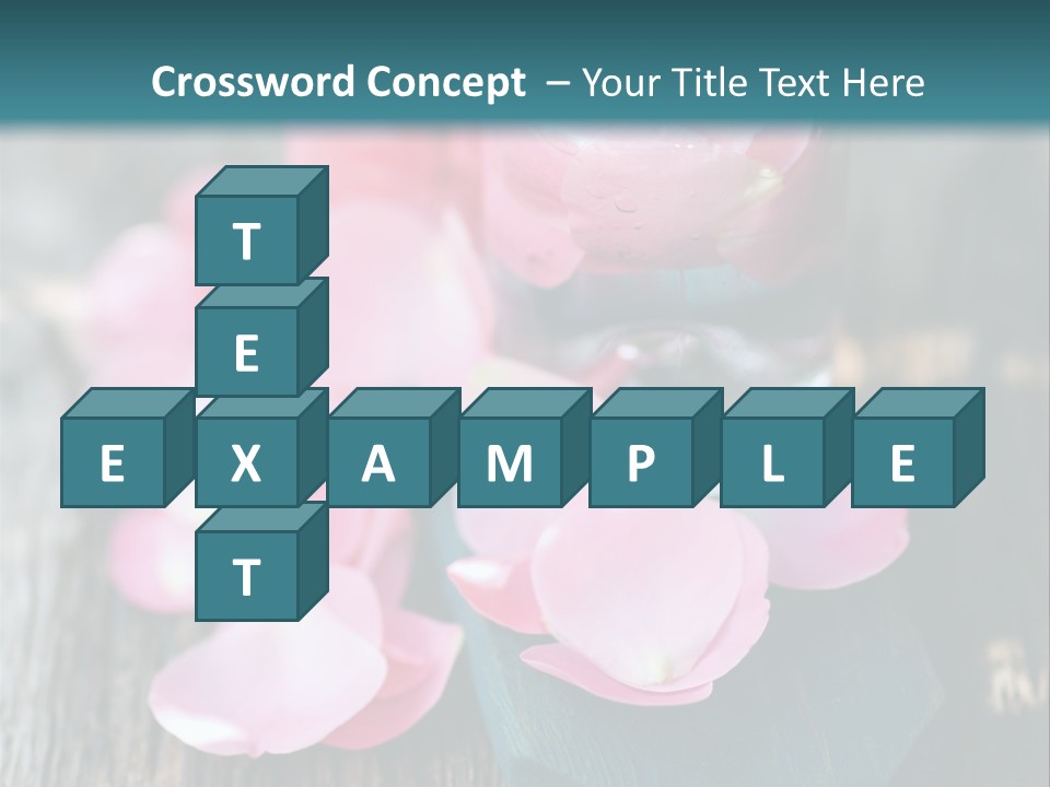 A Bottle Filled With Pink Flowers On Top Of A Wooden Table PowerPoint Template