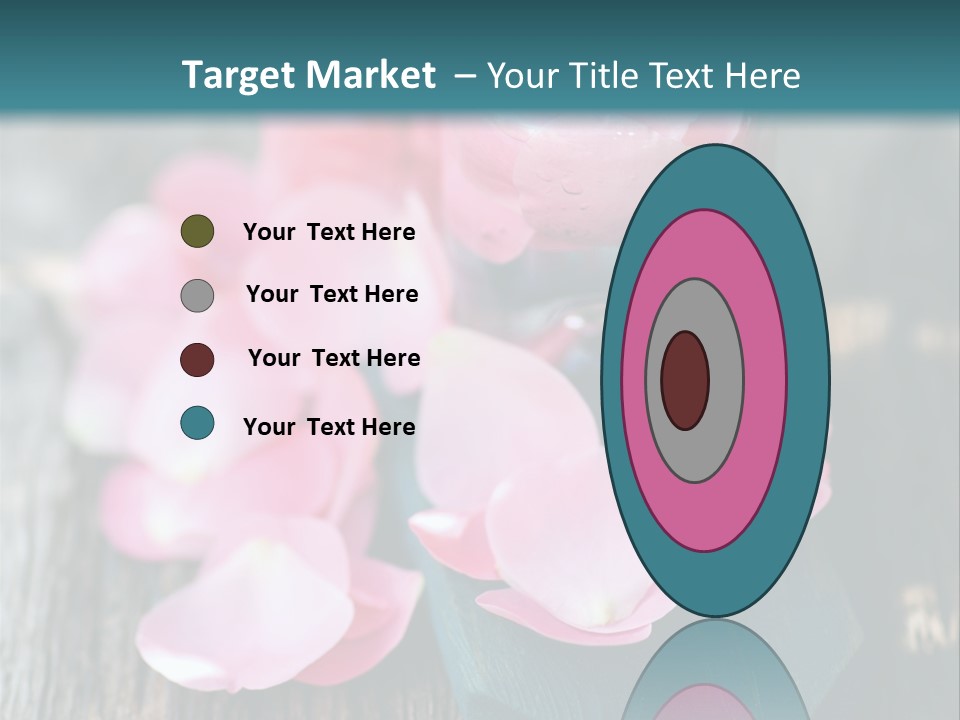 A Bottle Filled With Pink Flowers On Top Of A Wooden Table PowerPoint Template