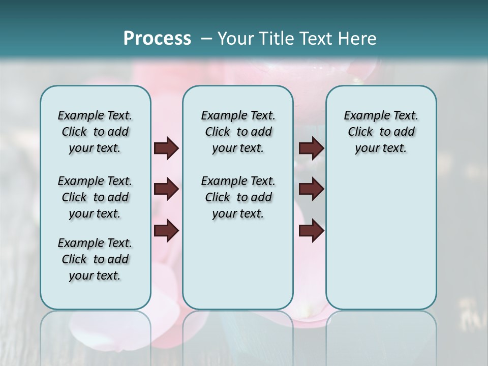 A Bottle Filled With Pink Flowers On Top Of A Wooden Table PowerPoint Template