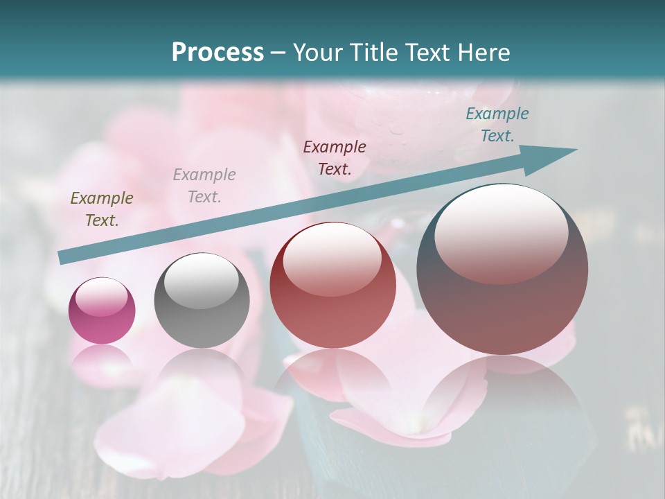 A Bottle Filled With Pink Flowers On Top Of A Wooden Table PowerPoint Template