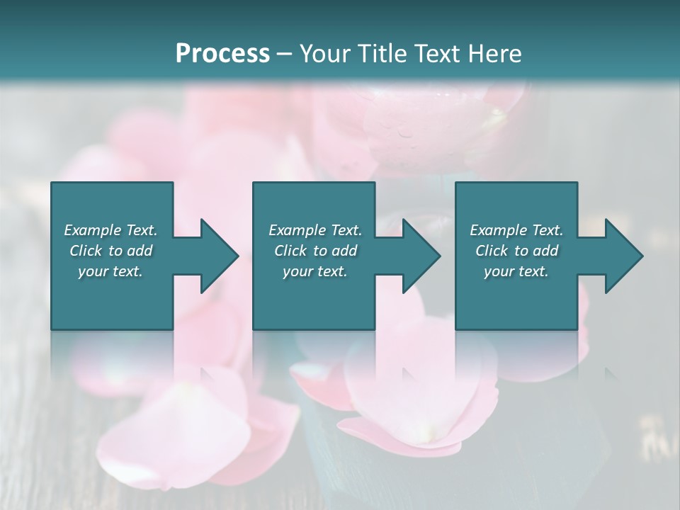 A Bottle Filled With Pink Flowers On Top Of A Wooden Table PowerPoint Template