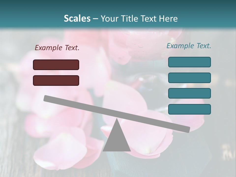 A Bottle Filled With Pink Flowers On Top Of A Wooden Table PowerPoint Template