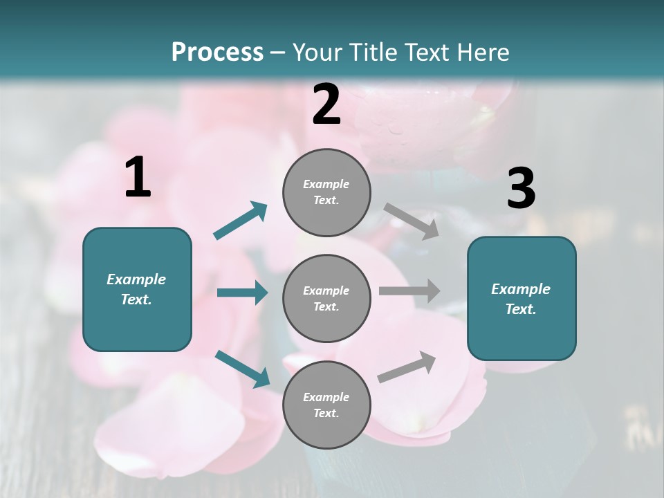 A Bottle Filled With Pink Flowers On Top Of A Wooden Table PowerPoint Template