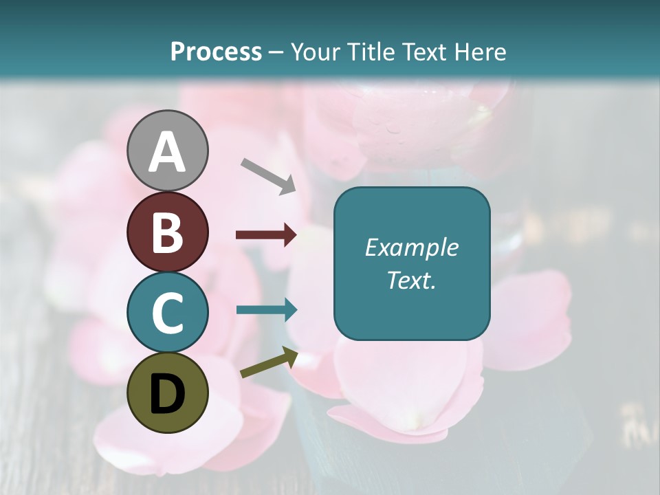 A Bottle Filled With Pink Flowers On Top Of A Wooden Table PowerPoint Template