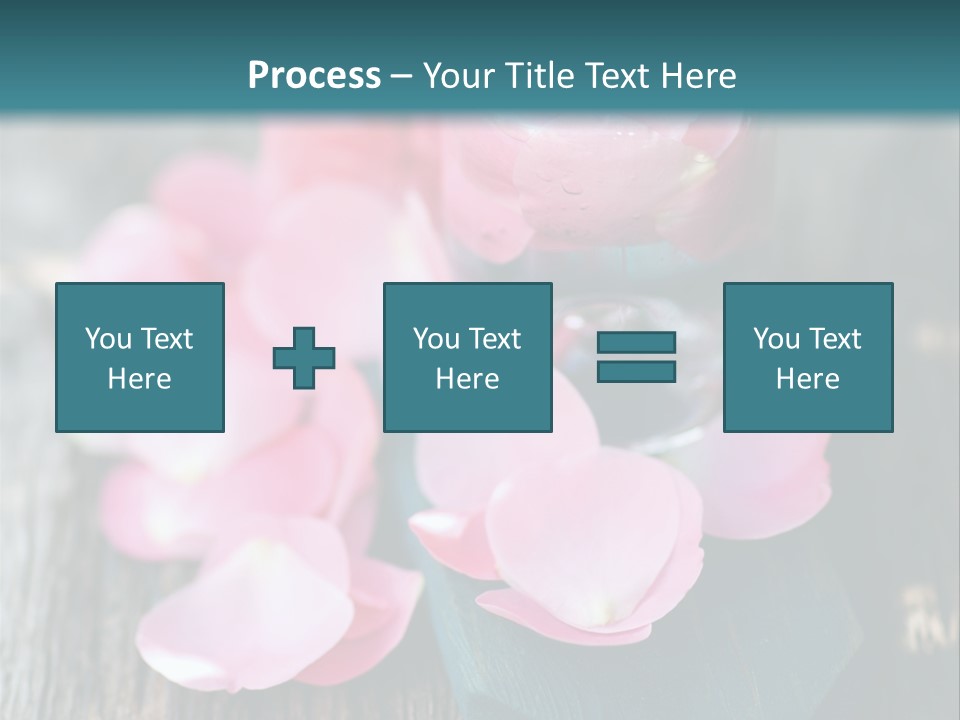 A Bottle Filled With Pink Flowers On Top Of A Wooden Table PowerPoint Template