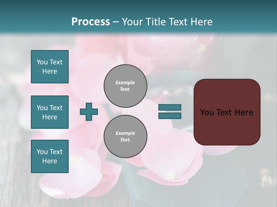 A Bottle Filled With Pink Flowers On Top Of A Wooden Table PowerPoint Template
