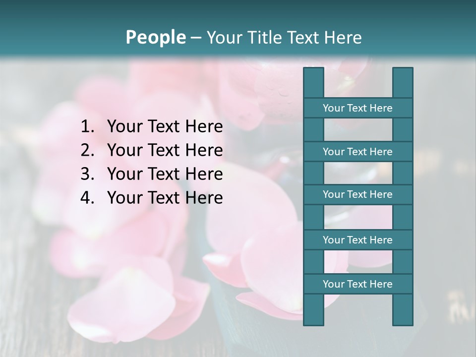 A Bottle Filled With Pink Flowers On Top Of A Wooden Table PowerPoint Template