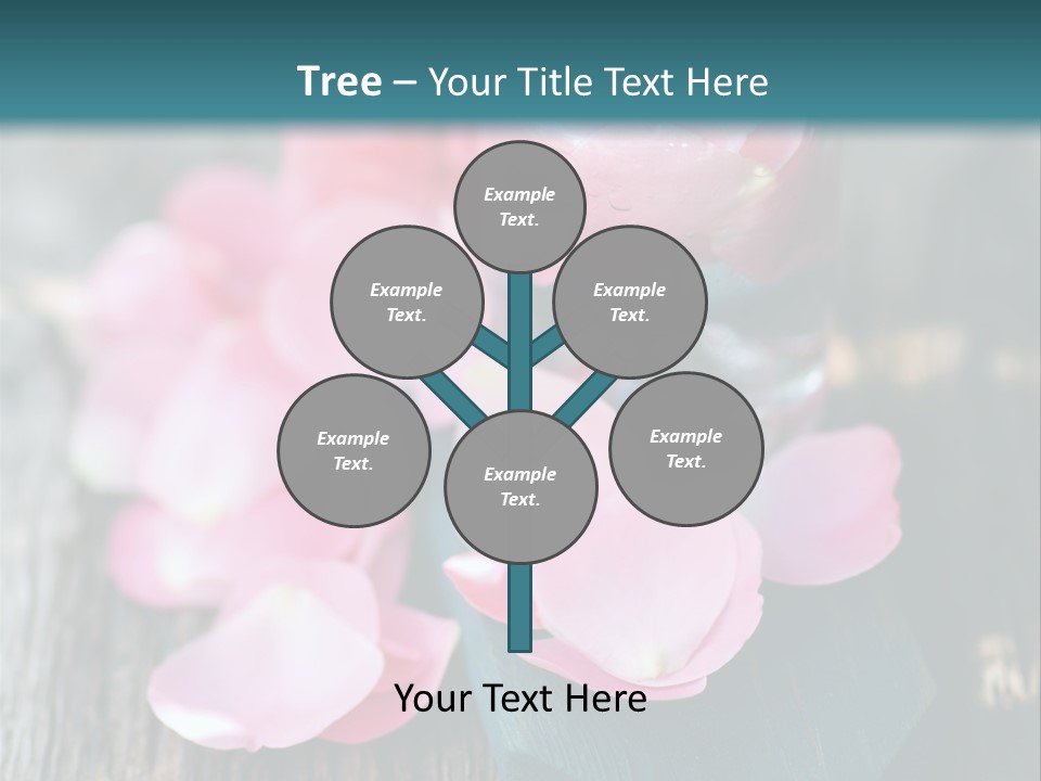 A Bottle Filled With Pink Flowers On Top Of A Wooden Table PowerPoint Template