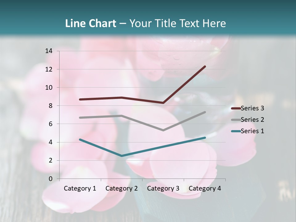 A Bottle Filled With Pink Flowers On Top Of A Wooden Table PowerPoint Template