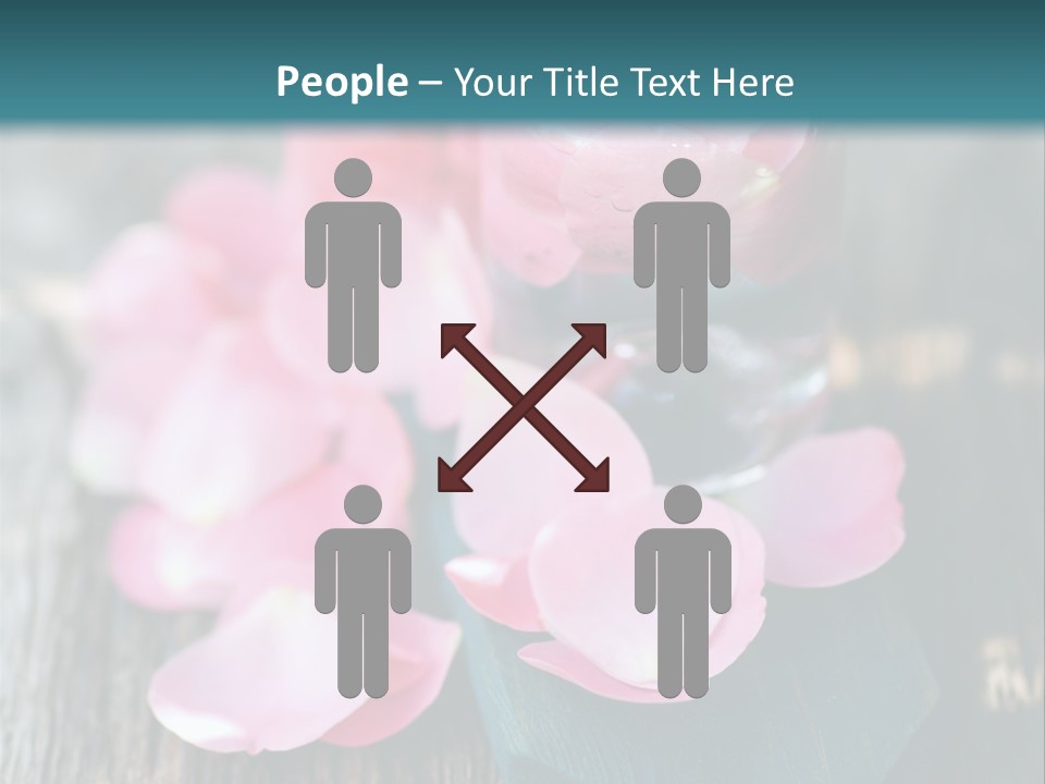 A Bottle Filled With Pink Flowers On Top Of A Wooden Table PowerPoint Template