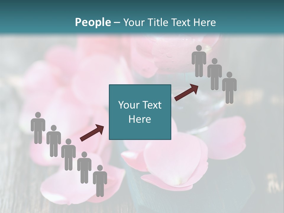 A Bottle Filled With Pink Flowers On Top Of A Wooden Table PowerPoint Template