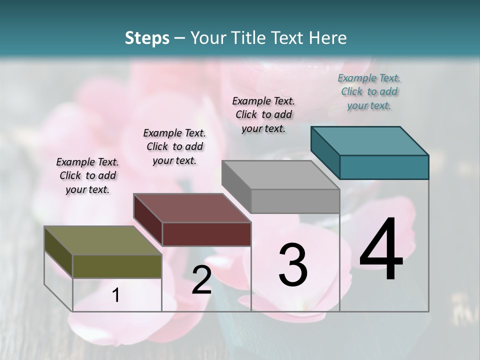 A Bottle Filled With Pink Flowers On Top Of A Wooden Table PowerPoint Template