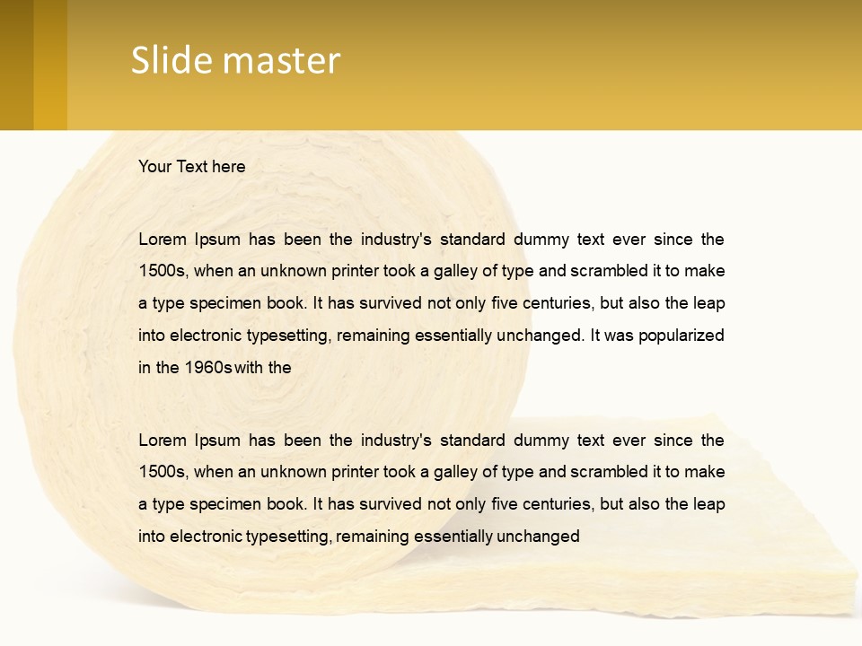 A Roll Of Yellow Paper Next To A Piece Of Paper PowerPoint Template