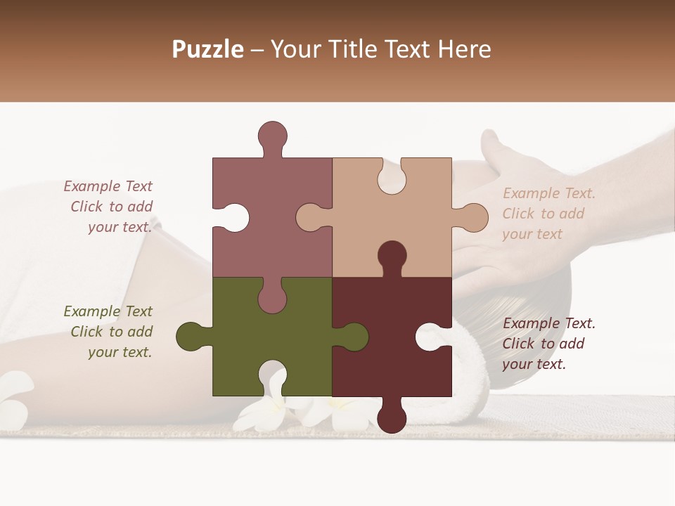 A Woman Getting A Facial Massage With A Towel On Her Head PowerPoint Template