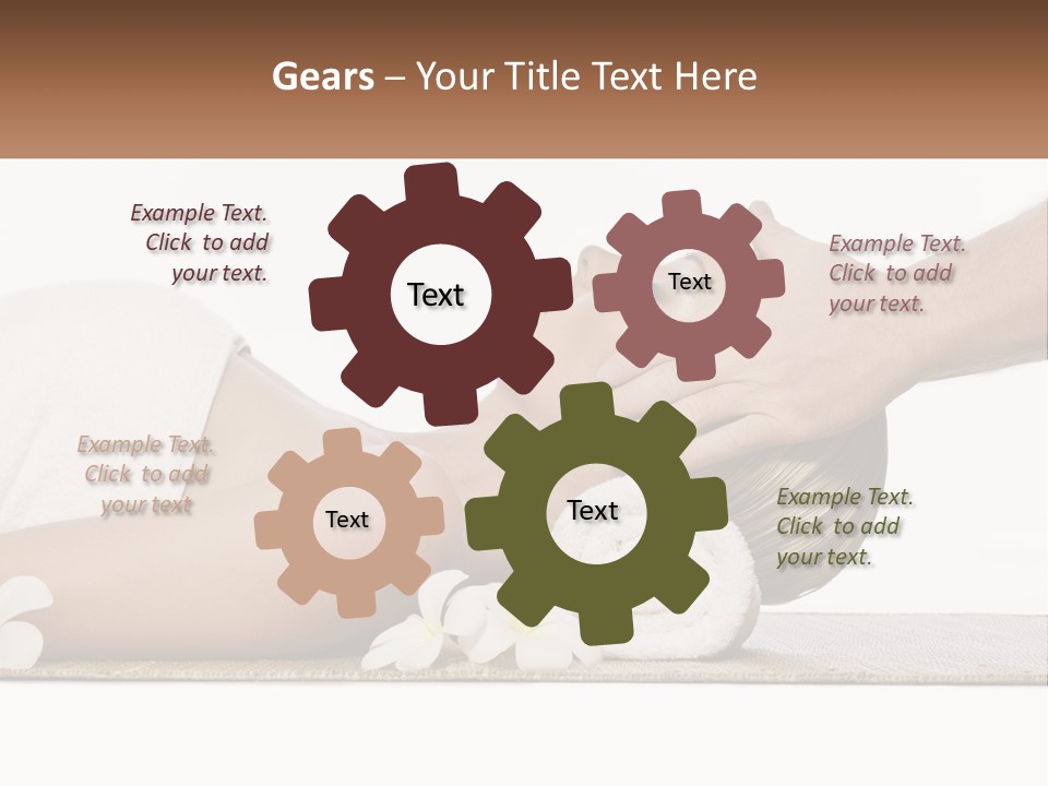 A Woman Getting A Facial Massage With A Towel On Her Head PowerPoint Template