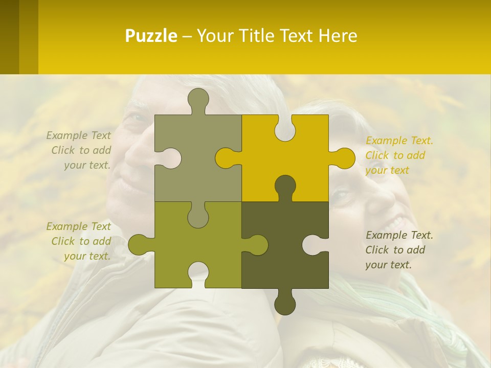 A Man And Woman Are Smiling For The Camera PowerPoint Template