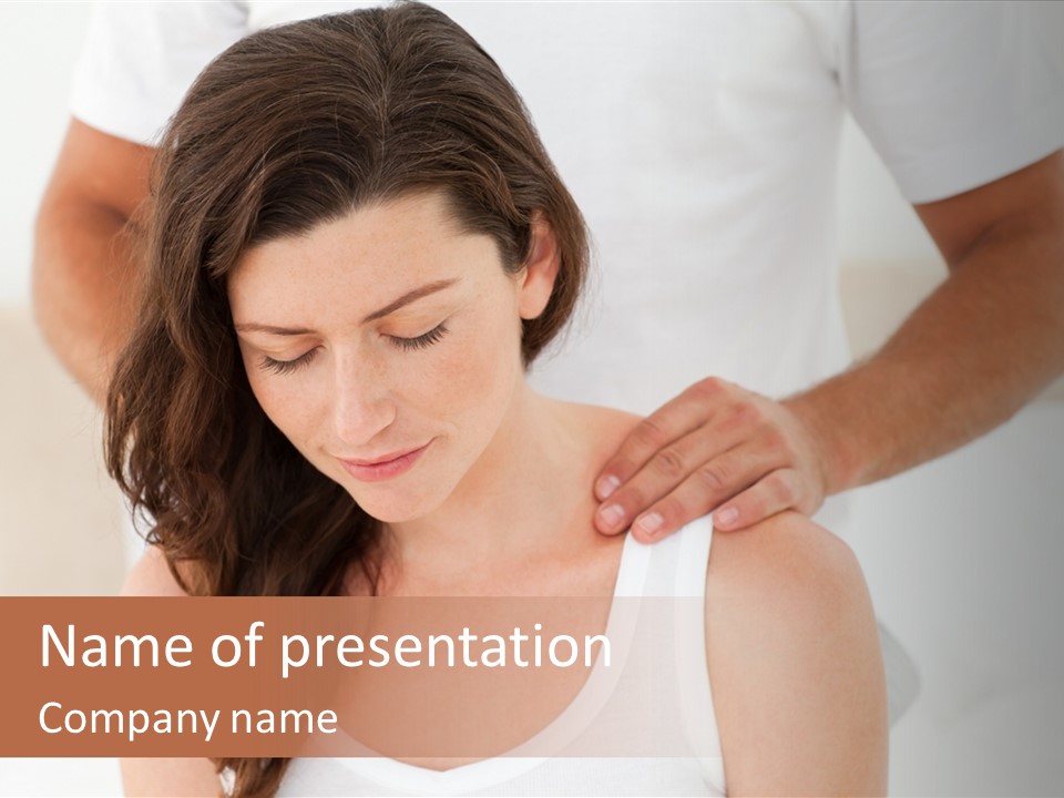 A Woman Getting A Neck Massage From A Man PowerPoint Template