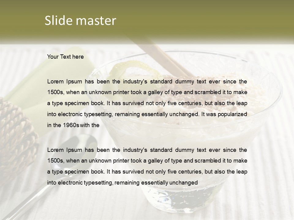 A Bowl Of Food With A Lime On Top Of It PowerPoint Template