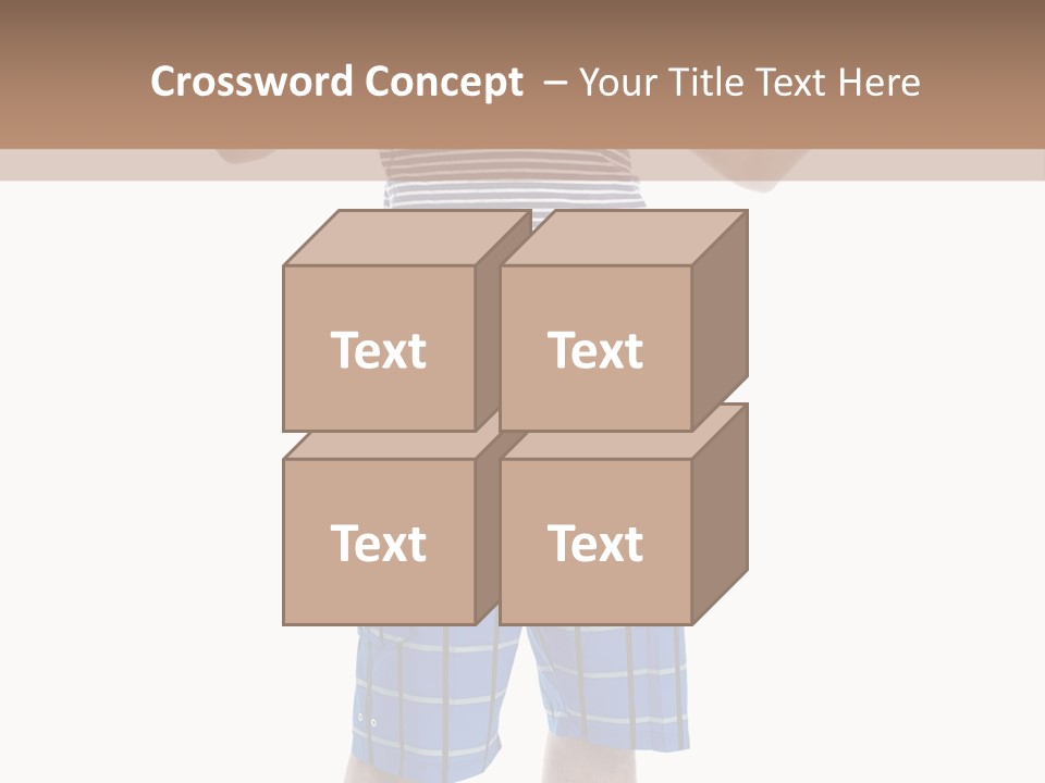 A Man In A Tank Top And Plaid Shorts Is Pointing At Something PowerPoint Template