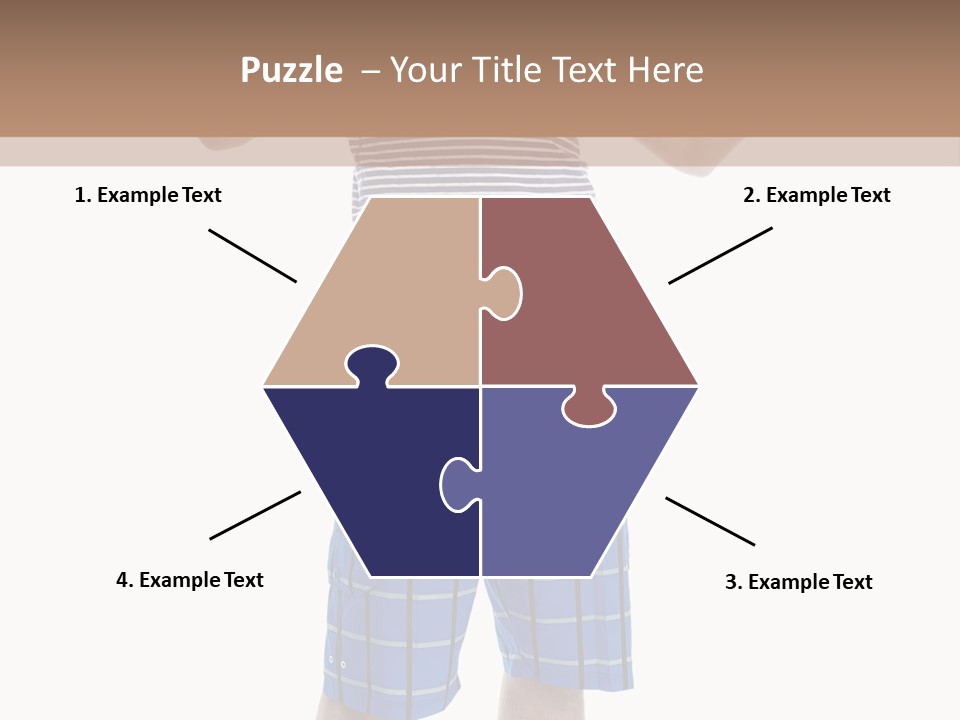 A Man In A Tank Top And Plaid Shorts Is Pointing At Something PowerPoint Template