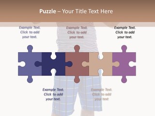 A Man In A Tank Top And Plaid Shorts Is Pointing At Something PowerPoint Template