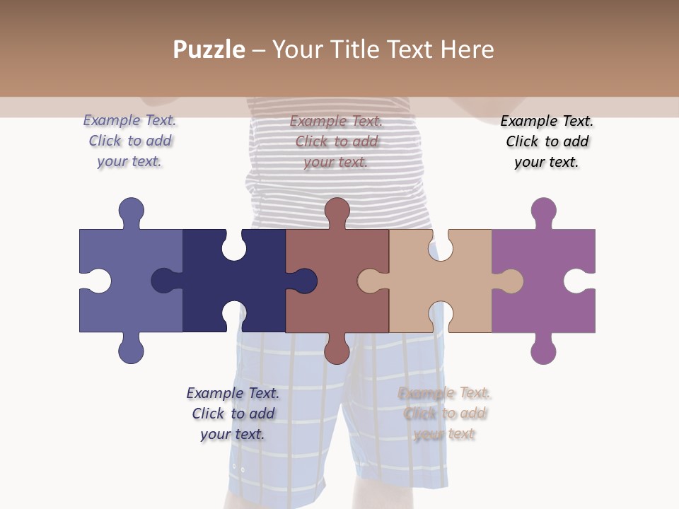 A Man In A Tank Top And Plaid Shorts Is Pointing At Something PowerPoint Template