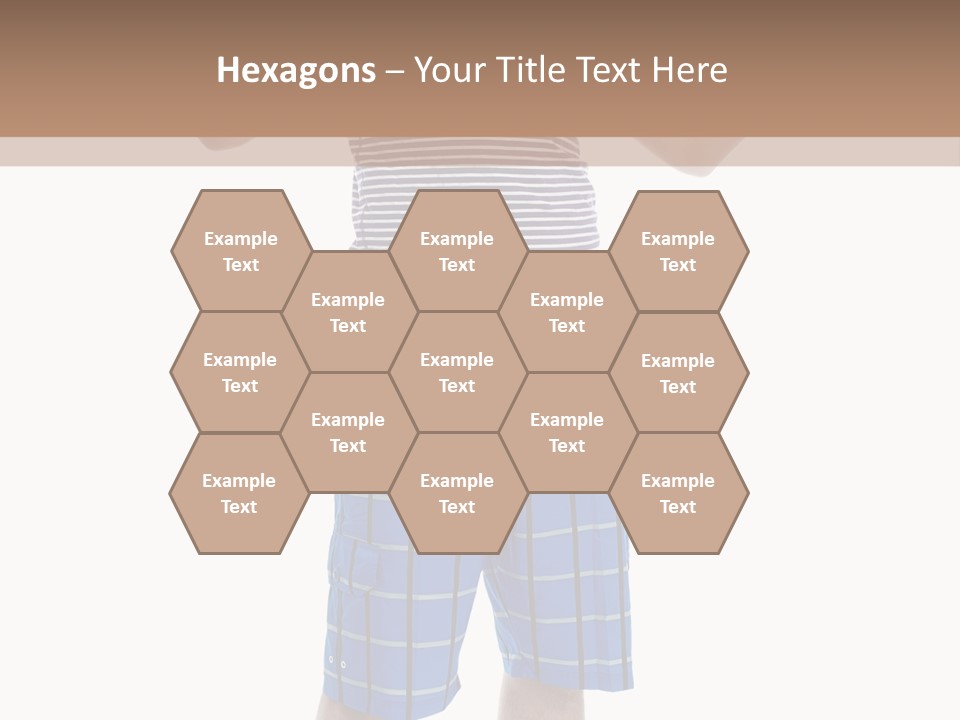 A Man In A Tank Top And Plaid Shorts Is Pointing At Something PowerPoint Template