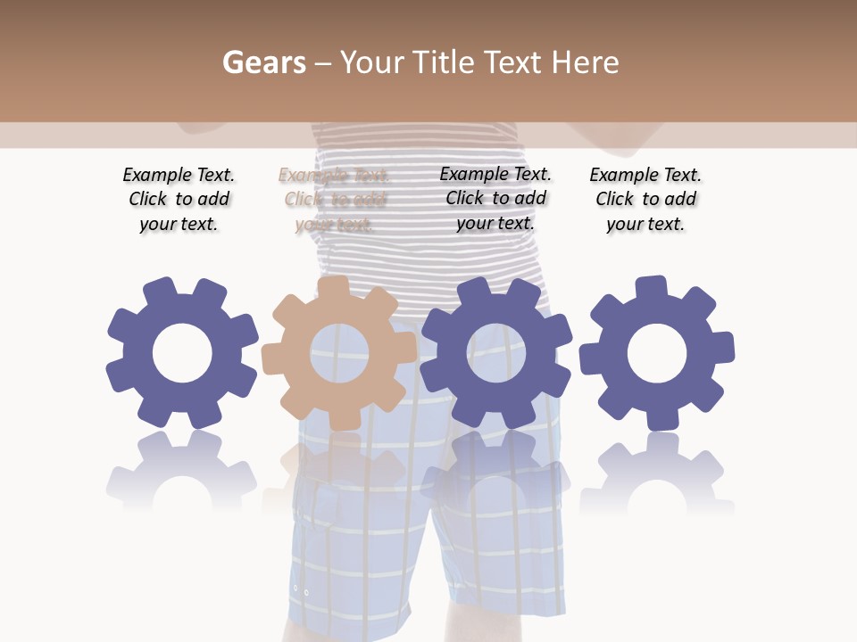 A Man In A Tank Top And Plaid Shorts Is Pointing At Something PowerPoint Template