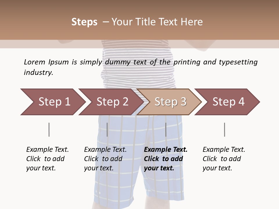 A Man In A Tank Top And Plaid Shorts Is Pointing At Something PowerPoint Template