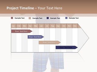 A Man In A Tank Top And Plaid Shorts Is Pointing At Something PowerPoint Template