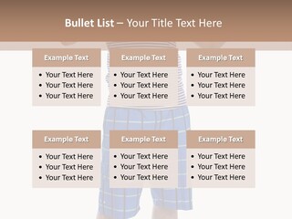 A Man In A Tank Top And Plaid Shorts Is Pointing At Something PowerPoint Template