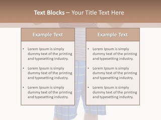 A Man In A Tank Top And Plaid Shorts Is Pointing At Something PowerPoint Template