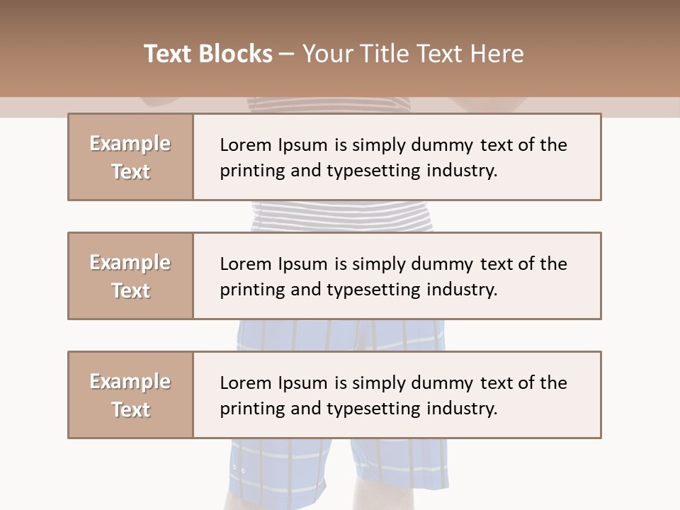 A Man In A Tank Top And Plaid Shorts Is Pointing At Something PowerPoint Template