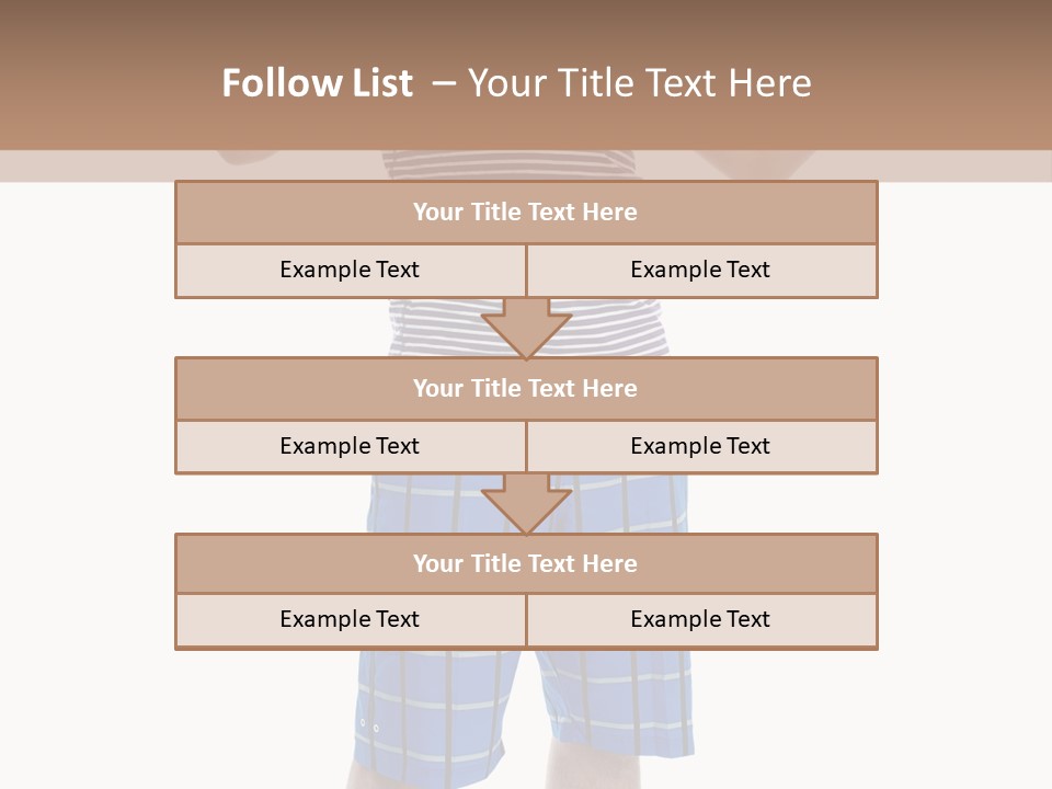 A Man In A Tank Top And Plaid Shorts Is Pointing At Something PowerPoint Template
